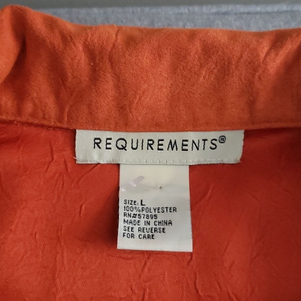 Lightweight orange comfy Requirements jacket size large orange blazer embossed - Picture 9 of 16